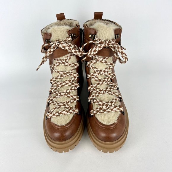 Circus Sam Edelman Womens Gretchen Brown Shearling Hiker Boot Fuzzy size 10 - Picture 2 of 15